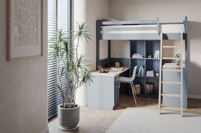 تخت دو طبقه دژ با نردبان چوبی